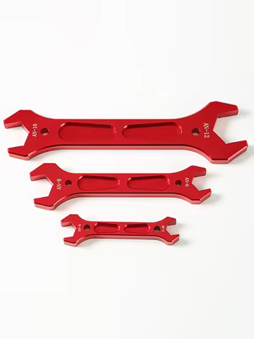 Red AN Aluminum Wrench Hose Fitting Tool Socket Wrench Spanner Tool Kit Double Ended Fitting AN3 AN4