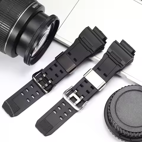 Resin Strap For Caiso GW9300 GW-9400 Men's Sports Bracelet Stainless Steel Loop Buckle 16mm Wristban