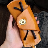 植鞣牛皮眼鏡包 真皮眼鏡盒掛脖 純皮墨鏡收納盒