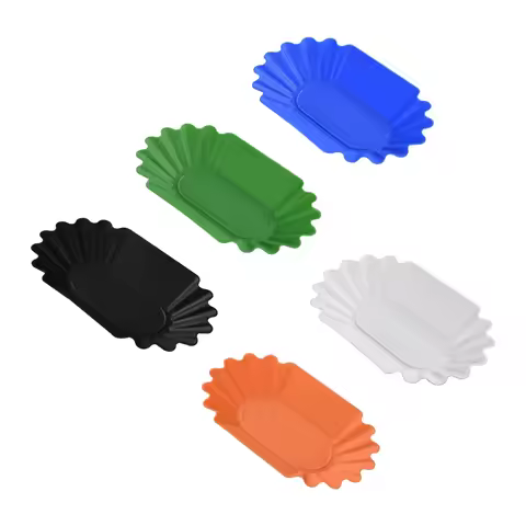 5 Pieces Plastic Plate Oval Coffee Bean Tray for Kitchen Coffee Beans Display & Select Coffee Set