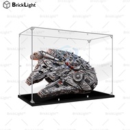 BrickLight™for ️Transparent Acrylic Display Box with & Wooden ，Lego 75192 Lego Millennium Falcon Toy