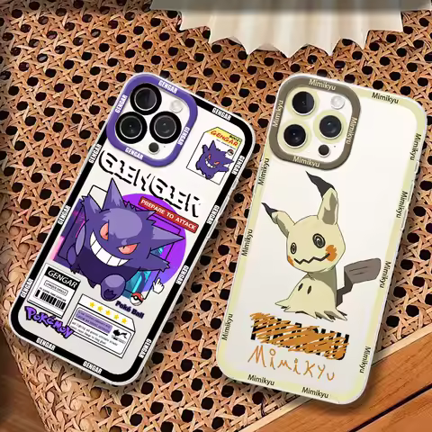 cool P-Pokemon phone case For iPhone 13 14 15 16 17 Air Max Pro Plus Mini Transparent Shell