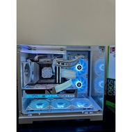 White x Blue Aesthetic PC CUSTOM / WHITE CASE ARGB LIGHT/PC ANSURAN & TUNAI / PC KOMPUTER PEJABAT/RU