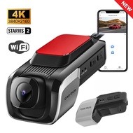 EKLEVA กล้องติดรถยนต์4K FHD 3840P กล้องสำหรับรถยนต์ WIFI ด้านหน้าและด้านหลังการมองเห็นในตอนกลางคืนสุ