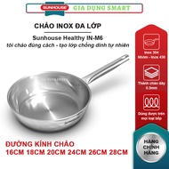 Sunhouse IN26M6, IN28M6 stainless steel pans of all sizes from 16cm to 28cm - Can be used on inducti