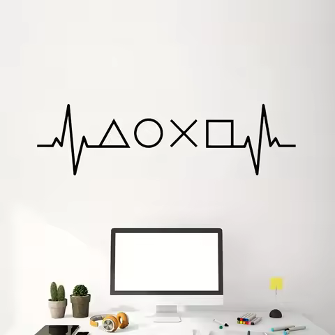 Video Game Players Wall Sticker Live Gamer Player Video Online Game Vinyl Decal Boy Children's Room 