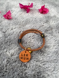 Kalung Kucing Custom Nama Tali Kulit