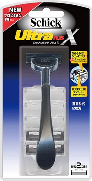 舒適 Schick Ultra Plus X 刮鬍刀握柄 2枚刃 附2片替換刀片（其中1片已安裝於本體）