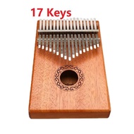 แบบพกพา 10/17 Keys Kalimba นิ้วโป้งเปียโนกีต้าร์สีมะฮอกกานีเครื่องดนตรีไม้ Kalimba Mbira Thumb Paino สำหรับ Beginner
