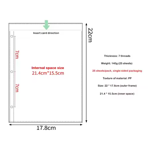 10Pcs Or 25Pcs Transparent A5 Kpop Photocard Binder PP Multiple Pockets Kpop Photocard Binder Sheets