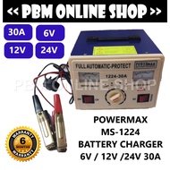 CAR BATTERY CHARGER POWERMAX MS-1224 30A 6V 12V 24V CHARGER LEAD ACID BATTERY CHARGER