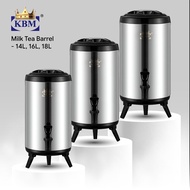 Milk Tea Barrel KBM Stainless Steel 12L, 14L, 16L and 18L For Event, Barista, Bartending Equipments