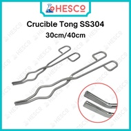 Crucible Tong SS304 Stainless Steel Heavy Duty – 30cm/40cm, Plier Holder, Serrated Tip Professional 