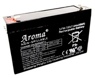 AROMA 6V 7AH PREMIUM compatible Rechargeable Sealed Lead Acid Battery For Electric Scooter/ Toys car / Bike /Solar /Alarm /Autogate/UPS/ Power Solution