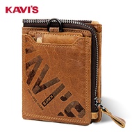 Genuine Leather Men Wallet Fashion Coin Purse Card Holder Small Bifold Wallet Men Portomonee Male Clutch Zipper Clamp For Money