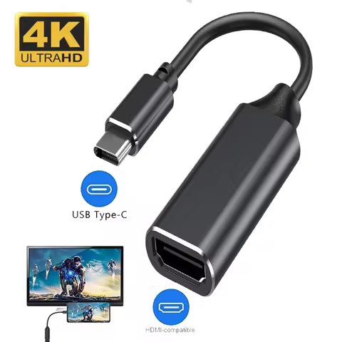 USB C (Compatible with Thunderbolt 5/4/3) Type C to HDMI-compatible Adapter Cable 4K@30Hz for Macboo