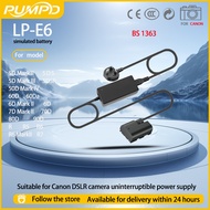 PUMPD LP-E6 fake battery external power adapter for Canon EOS 5D4 5D3 70D 60D 80D 90D 6D 6D2 R5 R7 v