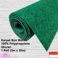 Karpet non woven lantai bludru brudu polos alas kasur duduk masjid pameran panggung 1 roll - NMs