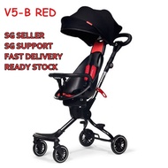 【SG SELLER】[FREE INSTALLATION] BAOBAOHAO V8 Baby Stroller Two Way Push with Removable Canopy Safety Handrail Portable Lightweight Foldable Baby Walker Walking Trolley