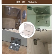 SIKU 40pcs Elbow Bracket 38mm*31mm/Elbow Wall Shelf Support/L Shelf Angle Plate L-Shaped Shelf Brack