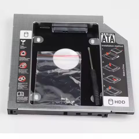 Aluminum 12.7mm SATA 2nd Hard Drive HDD SSD Optical Caddy Bracket for Fujitsu LIFEBOOK AH530 AH531 A