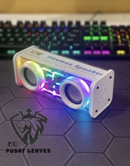 S220 - Speaker LENYES S-220 12W Transparan Wireless Speaker Bluetooth 5.3 Transparant RGB LED Light