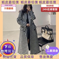 Taiwan Shipping Woolen Jacket Autumn Winter Women 2025 Korean Version Fashion Classic Houndstooth Mi