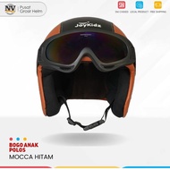 Helm Anak Pororo 2 3 4 5 6 7 Tahun Bogo Kacamata Retro Vespa Lucu Ringan Polos Motor Motorcycle - HI