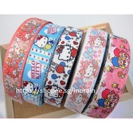 (Ready Stock) Craft Supplies Grosgrain Ribbon Sanrio Characters Hello Kitty My Melody Little Twin Stars 25mm