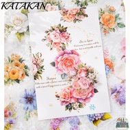 KATAKAN PET Washi Tape, Mr.Paper Scrapbooking Decorative Tape, 8 Style Plant Flower Lovers Vintage J