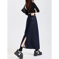 lovito skirt jeans skirt jeans skirt women MATTUCLB Denim Blue A-Line Skirt - Stylish Spring 2026 Wo