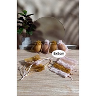 Egg Souvenir Drawstring Tile Bag for Wedding, Aqiqah, Sunatan and Traditional Events. Size 8x8cm