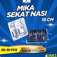 18 CM RICE PARTITION MICA 18x18 SQUARE PARTITION TRAY Disposable Plate