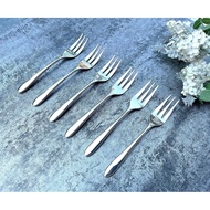 Appetizers Dessert Cake Forks,5 Inch, Food Safety Grade Material 18/10 Stainless Steel 3-tine Cockta