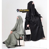 Set Setelan Baju Gamis Abaya Inayah Ryanda Syari French Khimar Bordir