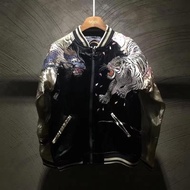 ฤดูใบไม้ผลิและฤดูใบไม้ร่วงใหม่เสื้อแขนยาว Four Gods Ukiyo-e ผู้ชายอุตสาหกรรมหนักพิมพ์มังกรเขียวและเส