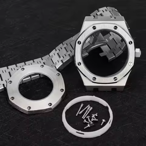 41mm Octagonal Watch Case Bracelets Strap Sapphire Glas For Royal Oak 31.8mm Dial NH34 NH35 NH36 NH3