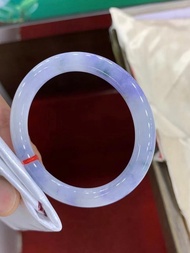 冰種 天然翡翠 緬甸 A玉 玉鐲 • 冰種紫羅蘭翡翠圓鐲