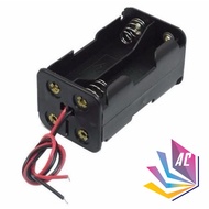 AA Battery Holder X 4 Slots Double A 1.5V 6.0V Battery Holder Back to Back Casing with Leads