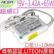 Acer 19V 65W White Transformer 3.42A S3-392G P614 TMP614 TMX3410 TMX514