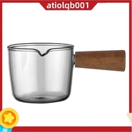 Borosilicate Glass Milk Mini Wooden Handle Small Milk Cup Espresso Coffee Extraction Cup