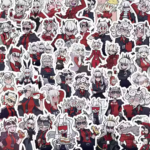 60Pcs Cool Adventure Game Helltaker Graffiti Stickers Mobile Phone Case Luggage Decorative DIY Water