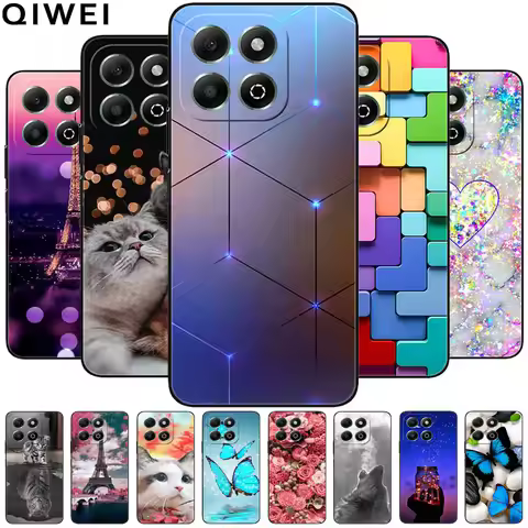 For Honor X7c 2024 Case Fashion Black TPU Soft Silicon Coque for Honor X7c 4G 5G Phone Back Cover 6.