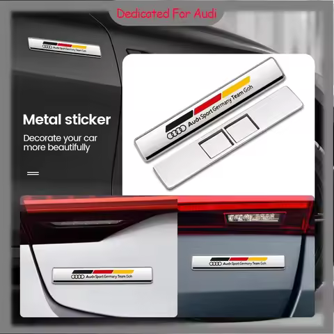 3D Metal Emblem Car Side Fender Sticker Body Decoration Decal for Audi Sport Sline RS A3 A4 B8 8P 8V