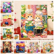 HY-frame-32*40/40*50cm/50-60cm- Color by number painting COLORFUL LANDSCAPE frame, brush, paint