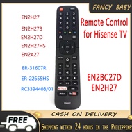 【New】EN2H27 EN2BC27D his-963 Hisense new remote control for Hisense LED smart TV remote control RC3394408 01 ER-31607R ER-22655HS for Hisense TV Devant and Netflix, with Youtube and information button EN2H27B EN2H27HS EN2H27D EN2A27 replacement