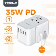 TESSAN Universal Travel Adapter with Type C Ports and USB C Cable 100W 35W Fast Charging Adapter