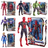 TIU  Luminous Hand Movable Kids Fans Birthday Gifts Marvel Avengers Iron Man Hulk Superhero Action Figure Classic GK Toy n