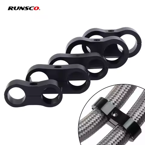 AN4 AN6 AN8 AN10 Braided Hose Separator Clamp Fitting Adapter Fuel Oil Line Aluminum Adapter Fitting
