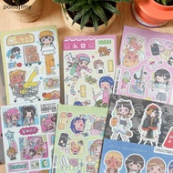 [ponajimy] 1 Sheet Korean Kawaii Y2k Decals Cute Sweet Cool Japanese Shibuya Girl Stier Hand Account